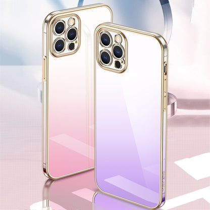 For iPhone 14 Pro SULADA Iridescence Series Plating Transparent Gradient Phone Case(Pink) - iPhone 14 Pro Cases by SULADA | Online Shopping South Africa | PMC Jewellery