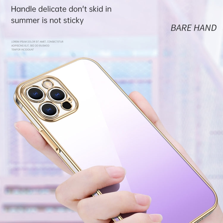 For iPhone 14 Pro SULADA Iridescence Series Plating Transparent Gradient Phone Case(Gold) - iPhone 14 Pro Cases by SULADA | Online Shopping South Africa | PMC Jewellery