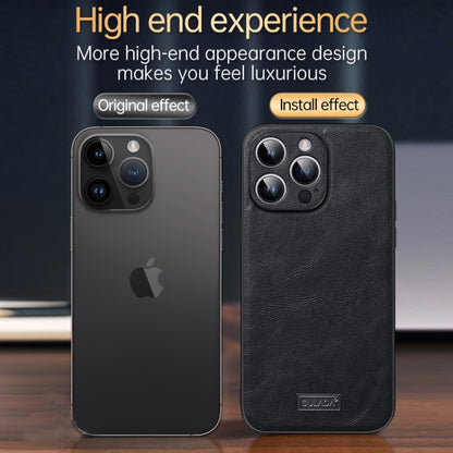 For iPhone 14 Pro SULADA Shockproof TPU + Handmade Leather Phone Case(Black) - iPhone 14 Pro Cases by SULADA | Online Shopping South Africa | PMC Jewellery