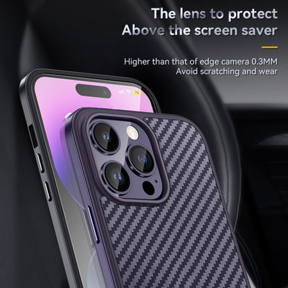For iPhone 14 Plus SULADA Carbon Fiber Textured Shockproof Metal + TPU Frame Case(Silver) - iPhone 14 Plus Cases by SULADA | Online Shopping South Africa | PMC Jewellery