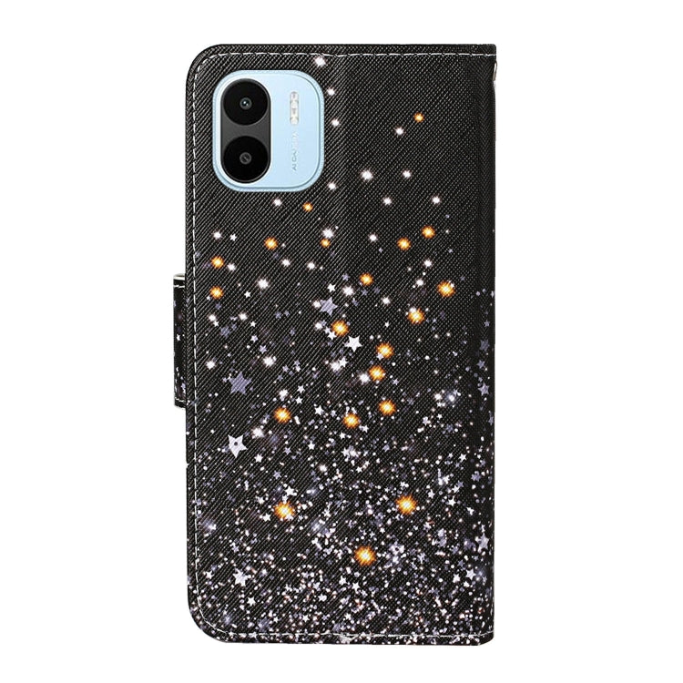 For Xiaomi Redmi A1 Colored Drawing Pattern Leather Phone Case(Black Pentagram) - Xiaomi Cases by PMC Jewellery | Online Shopping South Africa | PMC Jewellery