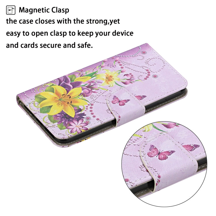 For Xiaomi Redmi A1 Colored Drawing Pattern Leather Phone Case(Yellow Flower Butterfly) - Xiaomi Cases by PMC Jewellery | Online Shopping South Africa | PMC Jewellery