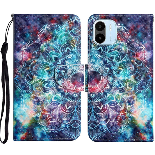 For Xiaomi Redmi A1 Colored Drawing Pattern Leather Phone Case(Star Mandala) - Xiaomi Cases by PMC Jewellery | Online Shopping South Africa | PMC Jewellery