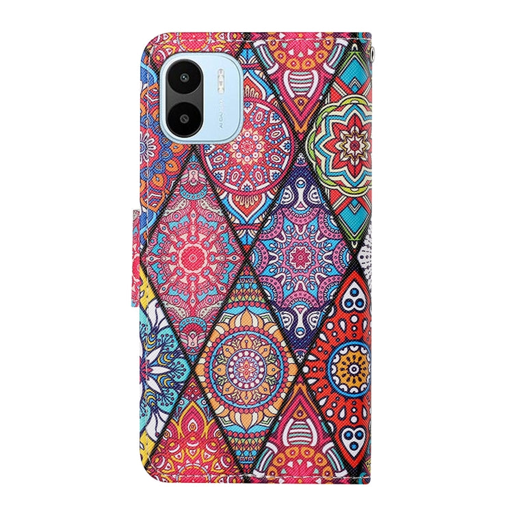 For Xiaomi Redmi A1 Colored Drawing Pattern Leather Phone Case(Diamond Totem) - Xiaomi Cases by PMC Jewellery | Online Shopping South Africa | PMC Jewellery