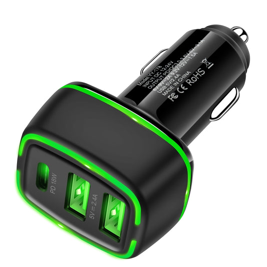 ACC-178 30W Dual USB+USB-C/Type-C Fast Charge Car Charger(Black) - Car Charger by PMC Jewellery | Online Shopping South Africa | PMC Jewellery