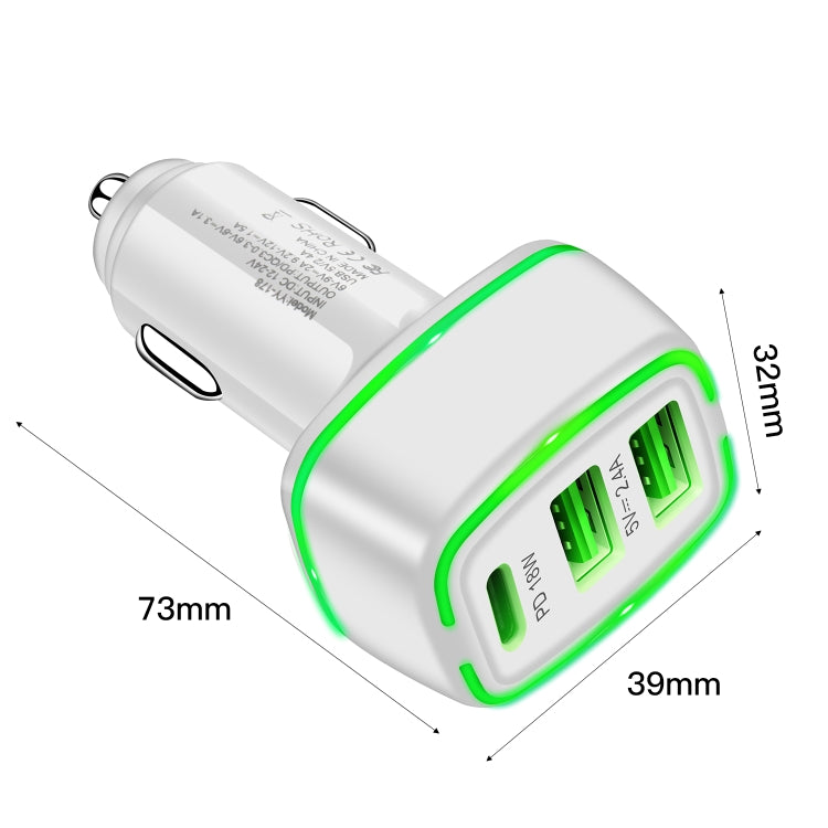 ACC-178 30W Dual USB+USB-C/Type-C Fast Charge Car Charger(White) - Car Charger by PMC Jewellery | Online Shopping South Africa | PMC Jewellery