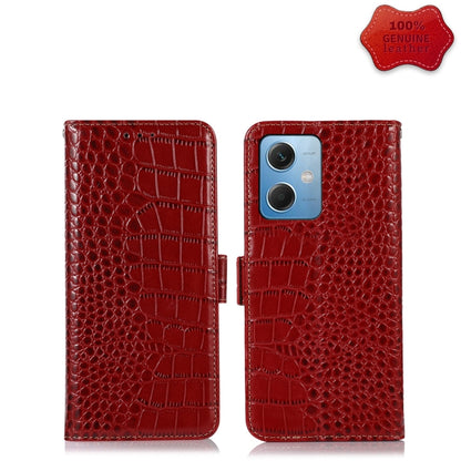 For Xiaomi Redmi Note 12 China Crocodile Top Layer Cowhide Leather Phone Case(Red) - Note 12 Cases by PMC Jewellery | Online Shopping South Africa | PMC Jewellery