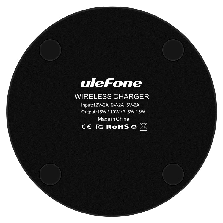 Ulefone UF005 15W Round Fast Charging Qi Wireless Charger(Black) - Wireless Charger by Ulefone | Online Shopping South Africa | PMC Jewellery