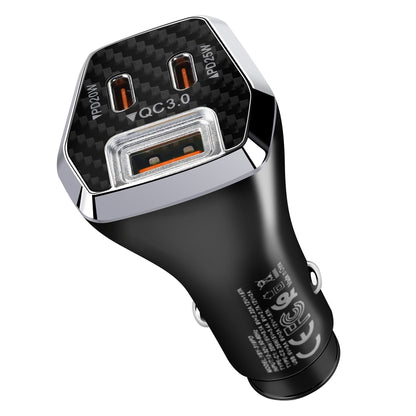 ACC-319PD 45W USB+Dual Type-C Fast Charge Car Charger(Black) - Car Charger by PMC Jewellery | Online Shopping South Africa | PMC Jewellery