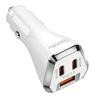 ACC-319PD 45W USB+Dual Type-C Fast Charge Car Charger(White) - Car Charger by PMC Jewellery | Online Shopping South Africa | PMC Jewellery