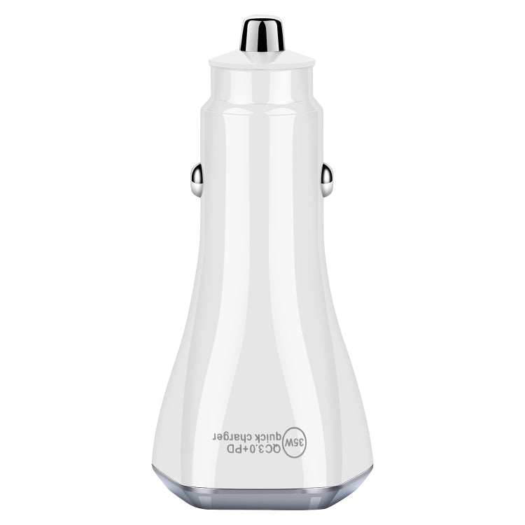 ACC-320PD 35W Dual USB+USB-C/Type-C Fast Charge Car Charger(White) - Car Charger by PMC Jewellery | Online Shopping South Africa | PMC Jewellery