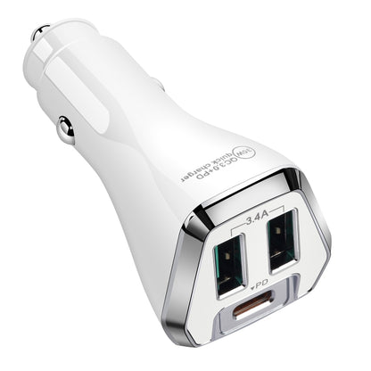 ACC-320PD 35W Dual USB+USB-C/Type-C Fast Charge Car Charger(White) - Car Charger by PMC Jewellery | Online Shopping South Africa | PMC Jewellery