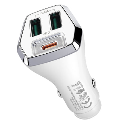 ACC-320PD 35W Dual USB+USB-C/Type-C Fast Charge Car Charger(White) - Car Charger by PMC Jewellery | Online Shopping South Africa | PMC Jewellery