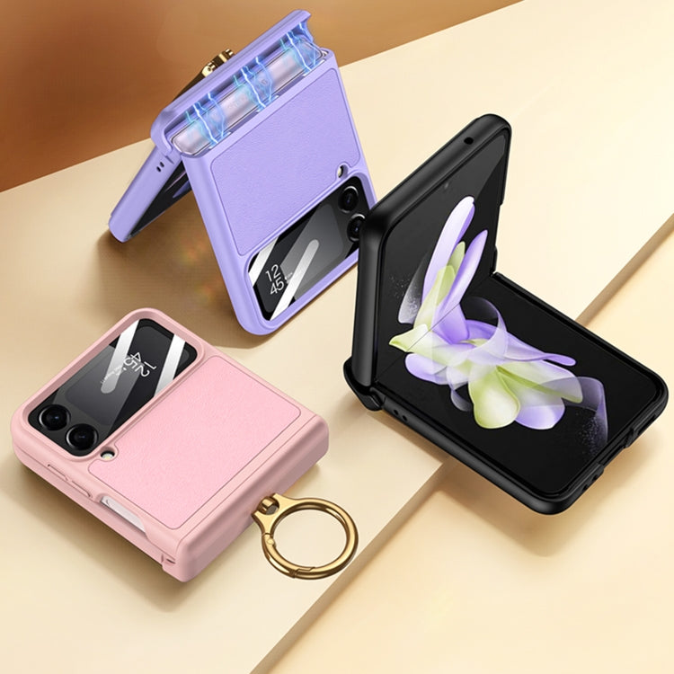 For Samsung Galaxy Z Flip4 GKK Magnetic Fold Hinge Full Coverage Phone Case with Ring Holder(Pink) - Galaxy Z Flip4 5G Cases by GKK | Online Shopping South Africa | PMC Jewellery