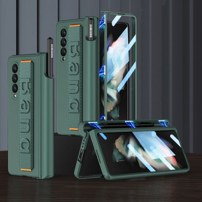 For Samsung Galaxy Z Fold3 5G GKK Magnetic Fold Hinge Shockproof Phone Case with Wrist Strap(Green) - Galaxy Phone Cases by GKK | Online Shopping South Africa | PMC Jewellery