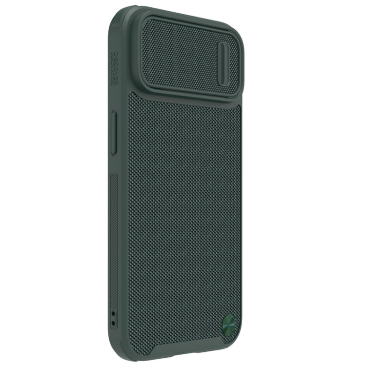 For iPhone 14 NILLKIN Texture MagSafe Camshield PC + TPU Phone Case(Green) - iPhone 14 Cases by NILLKIN | Online Shopping South Africa | PMC Jewellery