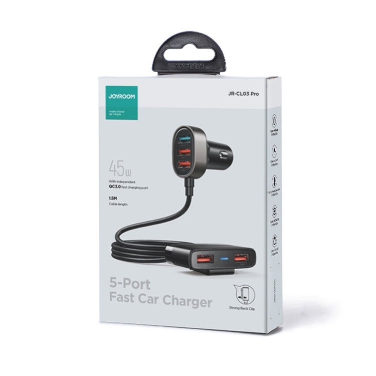 JOYROOM CL03 PRO 45W 5-ports USB Car Charging with Extended HUB(Black) - Car Charger by JOYROOM | Online Shopping South Africa | PMC Jewellery