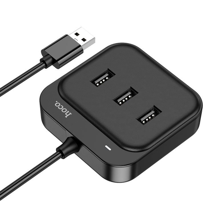 hoco HB31 Easy 4 in 1 USB to USB2.0x4 Converter, Cable Length:1.2m(Black) - USB HUB by hoco | Online Shopping South Africa | PMC Jewellery