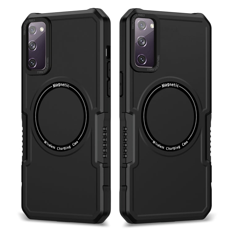 For Samsung Galaxy S20 FE MagSafe Shockproof Armor Phone Case(Black) - Galaxy S20 FE Cases by PMC Jewellery | Online Shopping South Africa | PMC Jewellery