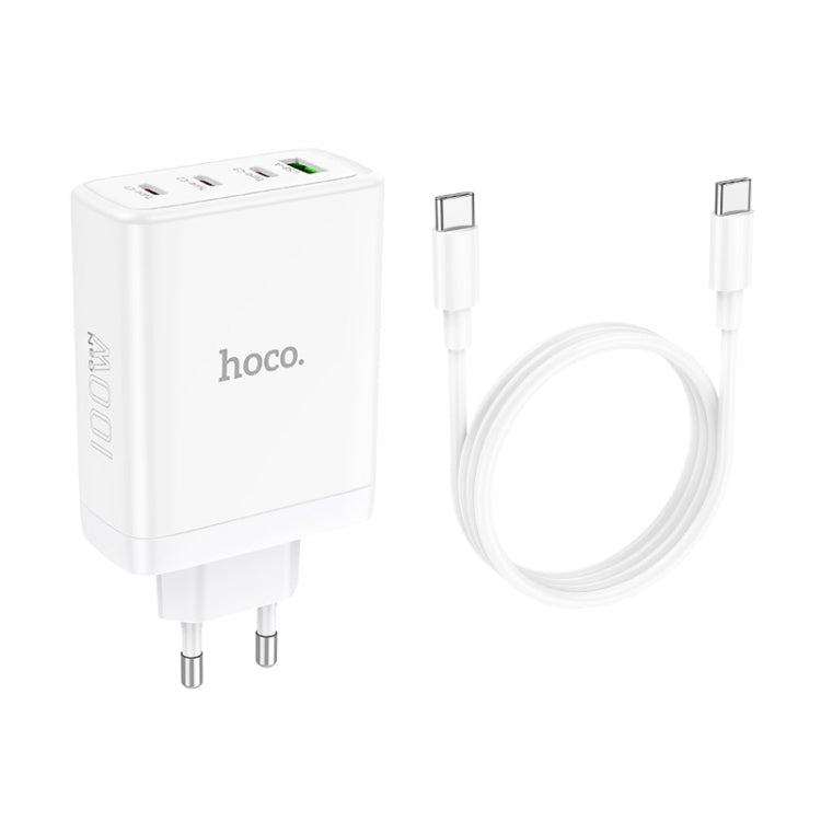 hoco N31 Leader PD 100W USB+Three USB-C/Type-C Interface Fast Charger Set, Specification:EU Plug(White) - USB Charger by hoco | Online Shopping South Africa | PMC Jewellery