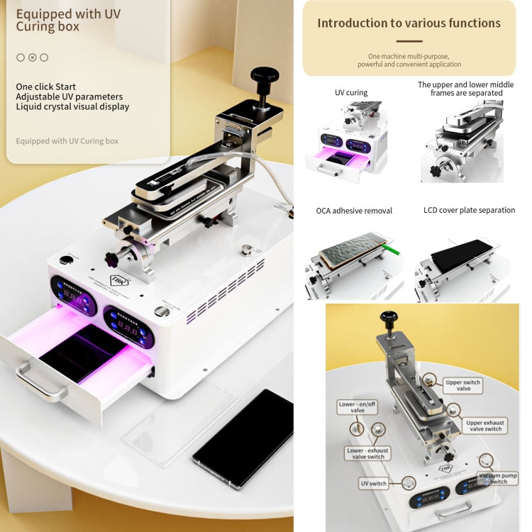 TBK 258S Intelligent Multi-function UV Cured Disassembly Machine, Plug:UK Plug - Separation Equipment by TBK | Online Shopping South Africa | PMC Jewellery