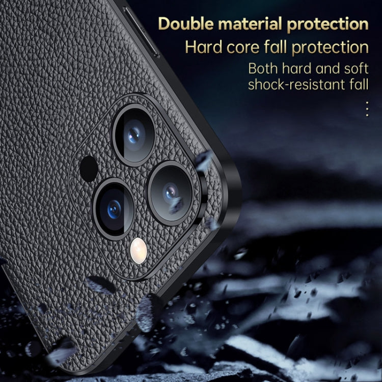 For iPhone 14 Pro SULADA Famous Artisan Series Litchi Leather PC + TPU Phone Case(Black) - iPhone 14 Pro Cases by SULADA | Online Shopping South Africa | PMC Jewellery