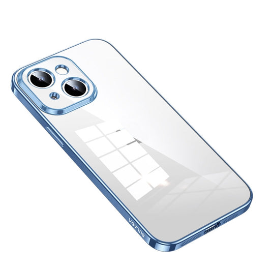 For iPhone 14 SULADA Shine Through Series Plating TPU Transparent Phone Protective Case(Sierra Blue) - iPhone 14 Cases by SULADA | Online Shopping South Africa | PMC Jewellery