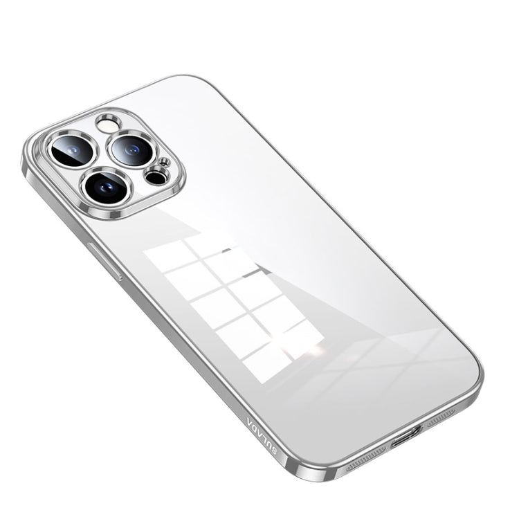 For iPhone 14 Pro SULADA Shine Through Series Plating TPU Transparent Phone Protective Case(Silver) - iPhone 14 Pro Cases by SULADA | Online Shopping South Africa | PMC Jewellery