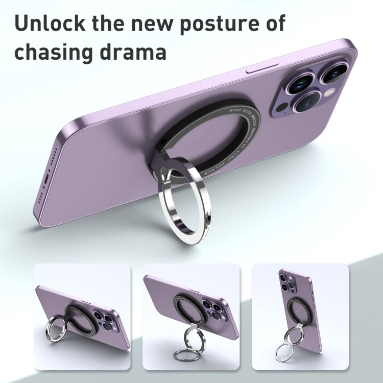 Car Magnetic Dual Axis Ring Phone Holder(Frosted Purple) - Ring Holder by PMC Jewellery | Online Shopping South Africa | PMC Jewellery