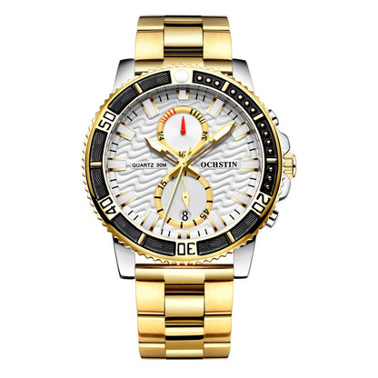 OCHSTIN 7250 Fashion Steel Strap Multifunctional Quartz Men Watch(Gold) - Metal Strap Watches by OCHSTIN | Online Shopping South Africa | PMC Jewellery | Buy Now Pay Later Mobicred