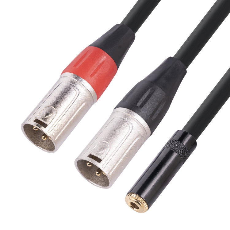 TC227YXK402-03 3.5mm Female to Dual XLR 3pin Male Audio Cable, Length: 30cm(Red Black) - Microphone Audio Cable & Connector by PMC Jewellery | Online Shopping South Africa | PMC Jewellery