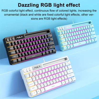 AULA F3061 Wired Mini RGB Backlit Mechanical Keyboard With Mechanical Feel(Black) - Wired Keyboard by AULA | Online Shopping South Africa | PMC Jewellery | Buy Now Pay Later Mobicred