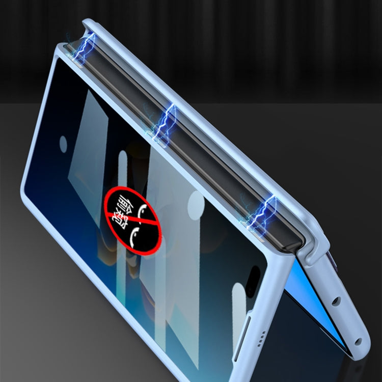 For Huawei Mate X2 GKK Peep-proof Magnetic Hinge Integrated Phone Case with Wrist Strap(Blue) - Huawei Cases by GKK | Online Shopping South Africa | PMC Jewellery