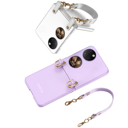 For Huawei P50 Pocket GKK Ultrathin Mini Handbag Protective Phone Case with Wrist Strap(Purple) - Huawei Cases by GKK | Online Shopping South Africa | PMC Jewellery