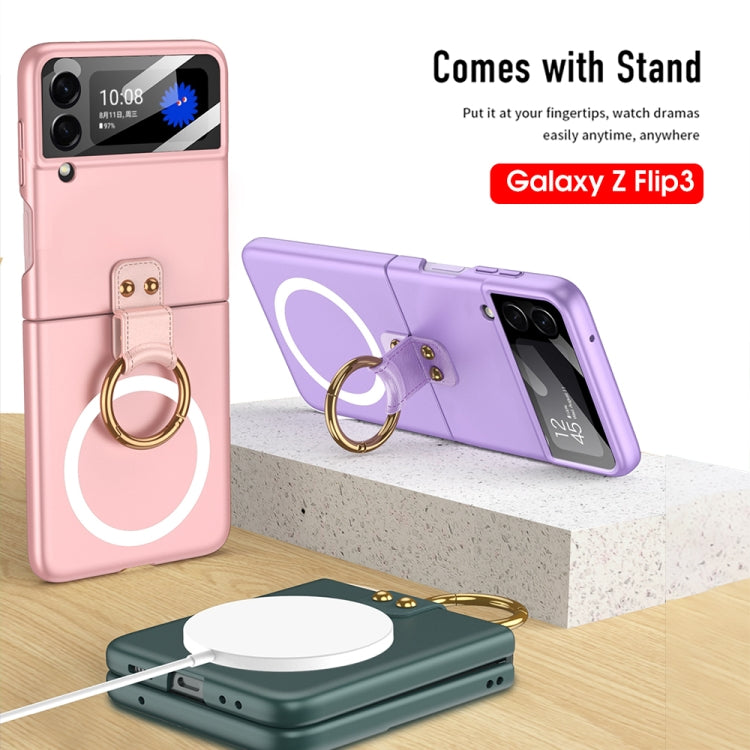 For Samsung Galaxy Z Flip3 5G GKK MagSafe Ultrathin Integrated Shockproof Phone Case with Ring Holder(White) - Galaxy Phone Cases by GKK | Online Shopping South Africa | PMC Jewellery