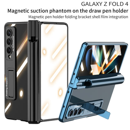 For Samsung Galaxy Z Fold4 GKK Magnetic Fold Hinge Shockproof Phone Case with Pen Slots(Silver) - Galaxy Z Fold4 5G Cases by GKK | Online Shopping South Africa | PMC Jewellery