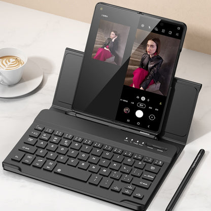 For Huawei Mate Xs 2 GKK Magnetic Folding Bluetooth Keyboard Leather Case with Pen(Carbon Fibre) - Huawei Keyboard by GKK | Online Shopping South Africa | PMC Jewellery