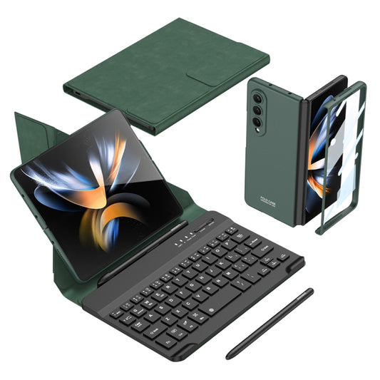 For SamsungGalaxy Z Fold3 5G GKK Magnetic Folding Bluetooth Keyboard Leather Case with Pen(Green) - Samsung Keyboard by GKK | Online Shopping South Africa | PMC Jewellery