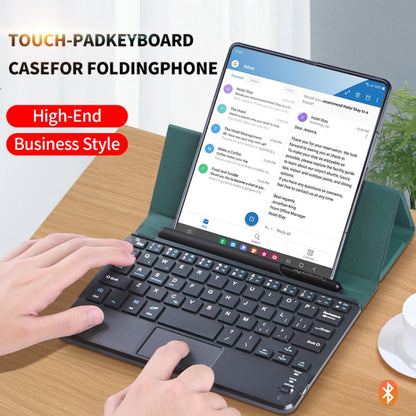 For Samsung Galaxy Z Fold4/Fold3 GKK Magnetic Folding Bluetooth Keyboard Leather Case with Touchpad(Dark Green) - Samsung Keyboard by GKK | Online Shopping South Africa | PMC Jewellery