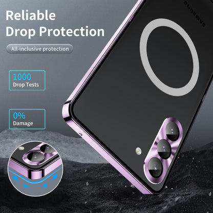 For Samsung Galaxy S23+ 5G MagSafe Magnetic Frosted Metal Phone Case(Purple) - Galaxy S23+ 5G Cases by PMC Jewellery | Online Shopping South Africa | PMC Jewellery