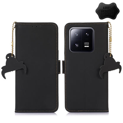 For Xiaomi 13 Pro Genuine Leather Magnetic RFID Leather Phone Case(Black) - 13 Pro Cases by PMC Jewellery | Online Shopping South Africa | PMC Jewellery