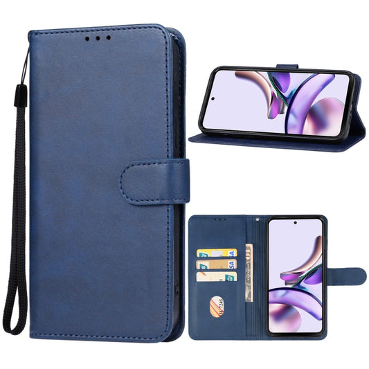 For Motorola Moto G13 / G23 Leather Phone Case(Blue) - Motorola Cases by PMC Jewellery | Online Shopping South Africa | PMC Jewellery