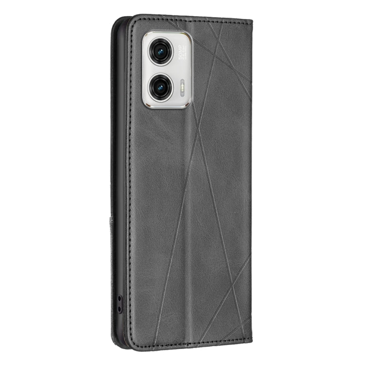 For Motorola Moto G73 5G Prismatic Invisible Magnetic Leather Phone Case(Black) - Motorola Cases by PMC Jewellery | Online Shopping South Africa | PMC Jewellery