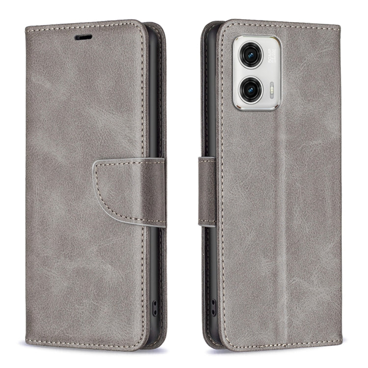 For Motorola Moto G73 5G Lambskin Texture Leather Phone Case(Grey) - Motorola Cases by PMC Jewellery | Online Shopping South Africa | PMC Jewellery