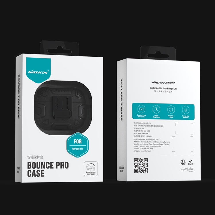 For AirPods Pro 2 NILLKIN Bounce Pro Wireless Bluetooth Earphone Protective Case(Black) - For AirPods Pro 2 by NILLKIN | Online Shopping South Africa | PMC Jewellery