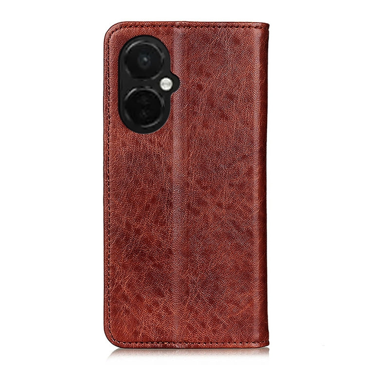 For OnePlus Nord CE 3 Lite Magnetic Crazy Horse Texture Leather Phone Case(Brown) - OnePlus Cases by PMC Jewellery | Online Shopping South Africa | PMC Jewellery