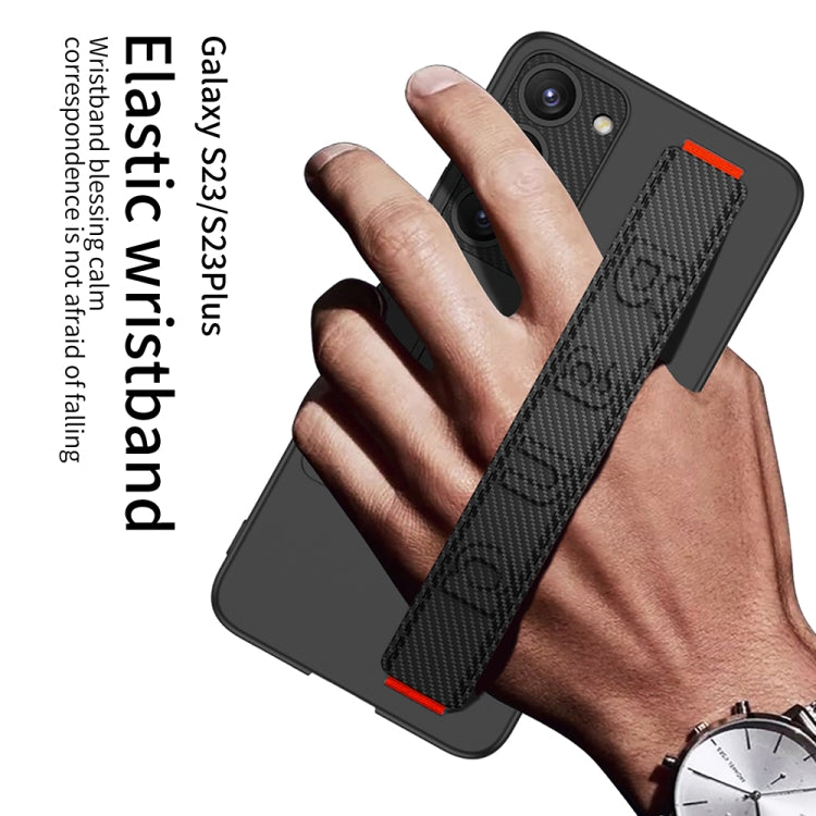 For Samsung Galaxy S23 5G GKK Ultra-thin Wristband Shockproof Phone Case with Holder(Black) - Galaxy S23 5G Cases by GKK | Online Shopping South Africa | PMC Jewellery