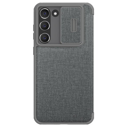 For Samsung Galaxy S23 5G NILLKIN QIN Series Pro Sliding Camera Cover Design Leather Phone Case(Grey) - Galaxy S23 5G Cases by NILLKIN | Online Shopping South Africa | PMC Jewellery