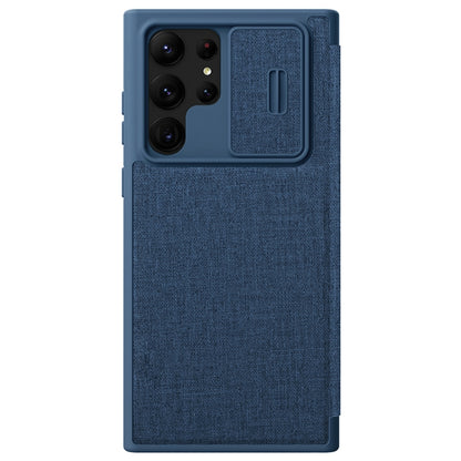 For Samsung Galaxy S23 Ultra 5G NILLKIN QIN Series Pro Sliding Camera Cover Design Leather Phone Case(Blue) - Galaxy S23 Ultra 5G Cases by NILLKIN | Online Shopping South Africa | PMC Jewellery