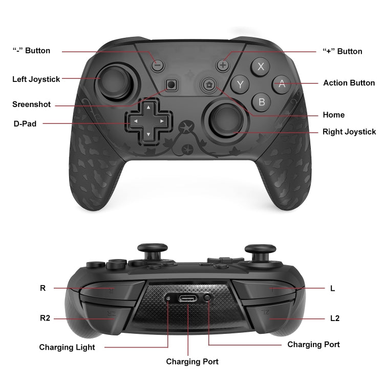 798B Bluetooth 5.0 Wireless Game Controller for Nintendo Switch(Black) - Gamepads by PMC Jewellery | Online Shopping South Africa | PMC Jewellery